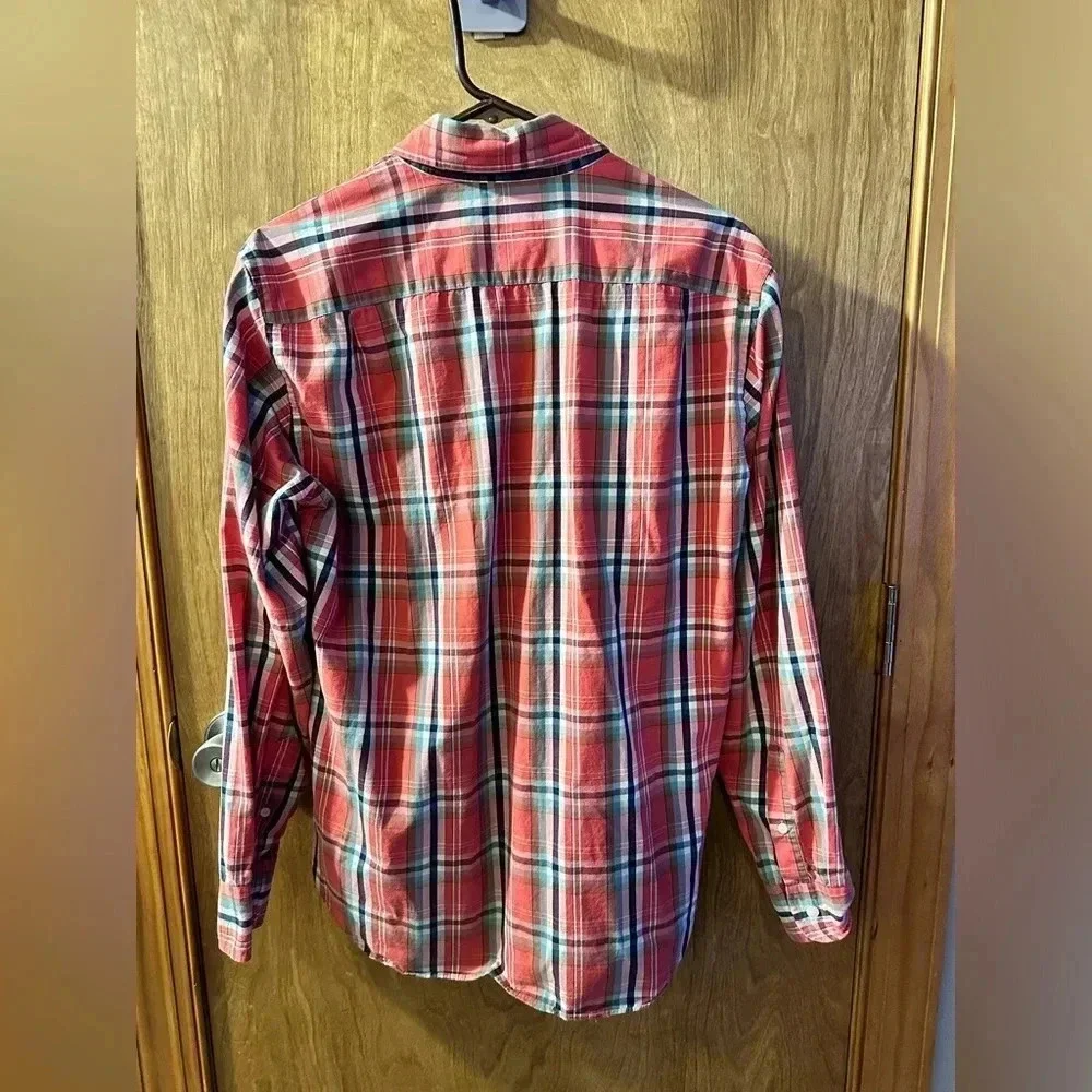 J. Crew plaid button down shirt.  Men’s size medium